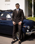 Abito LIBERTINE "SEBASTIAN" nero riga beige