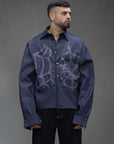 Camicia "SPIDERWEB" con strass e perline