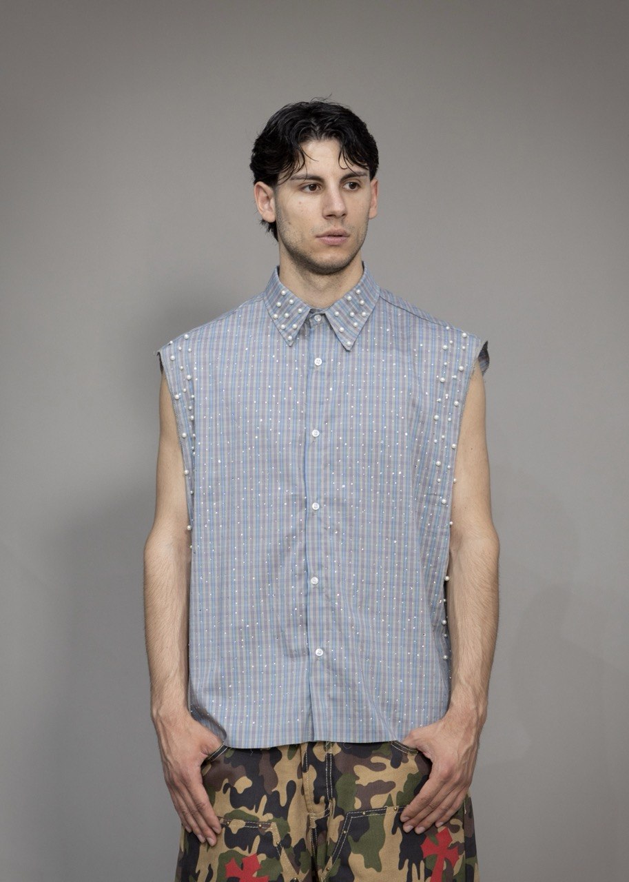 Camicia "KEMPE" co perle e brillantini
