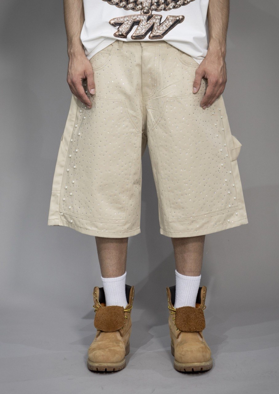 Jorts "DOUGHTY" con perle e brillantini