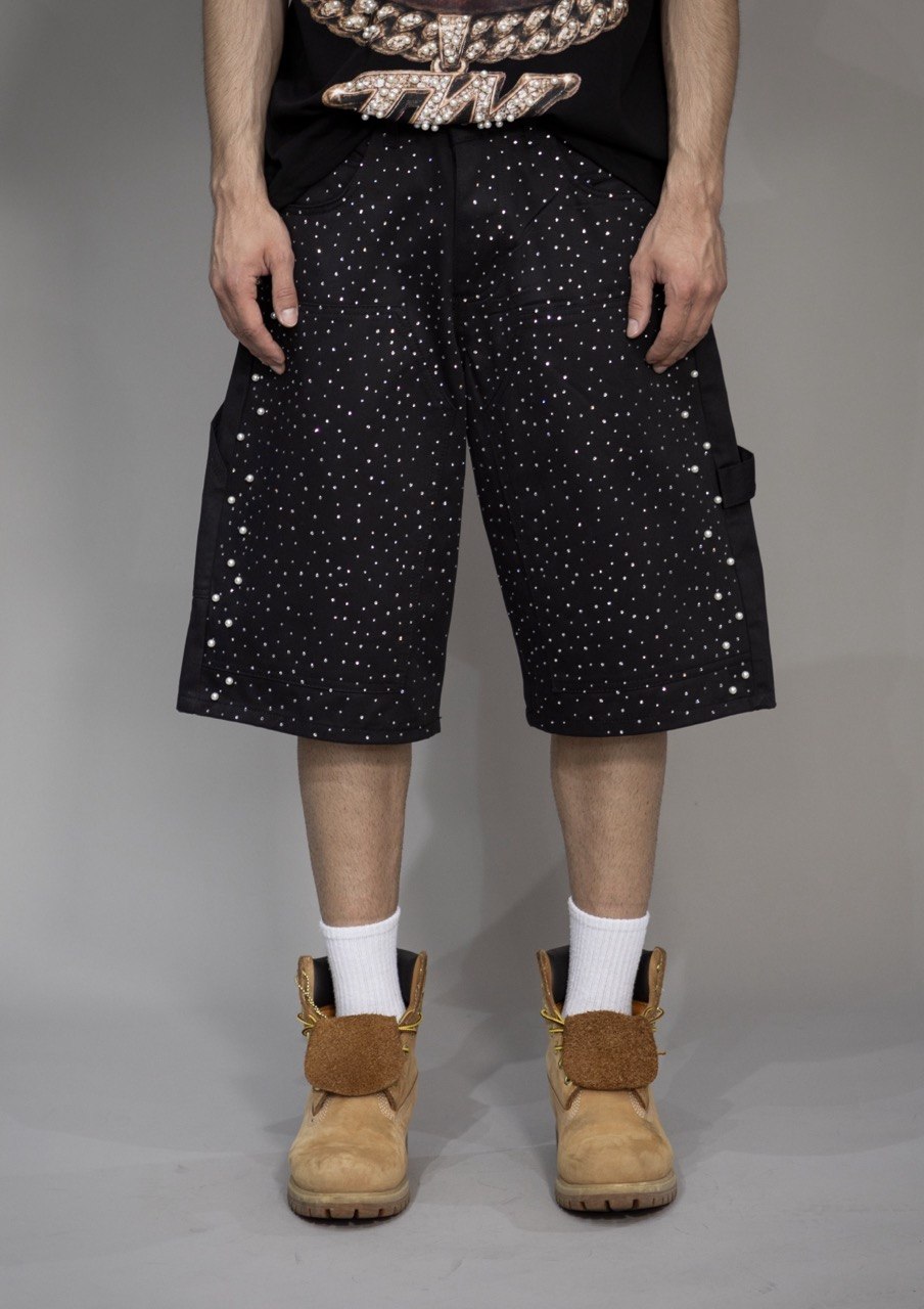 Jorts "DOUGHTY" con perle e brillantini