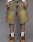 Jorts "MOD PAPER" con perline e brillantini