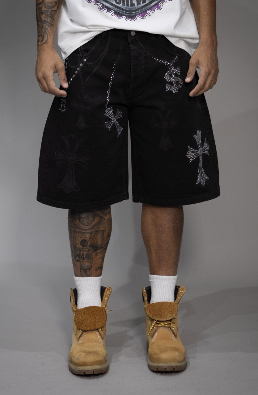 Jorts "DOLLAR" strass bunker