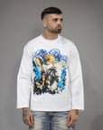Longsleeve "DESIRE" con perle e brillantini