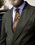 Abito LIBERTINE "SEBASTIAN" verde riga beige