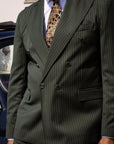Abito LIBERTINE "SEBASTIAN" verde riga beige